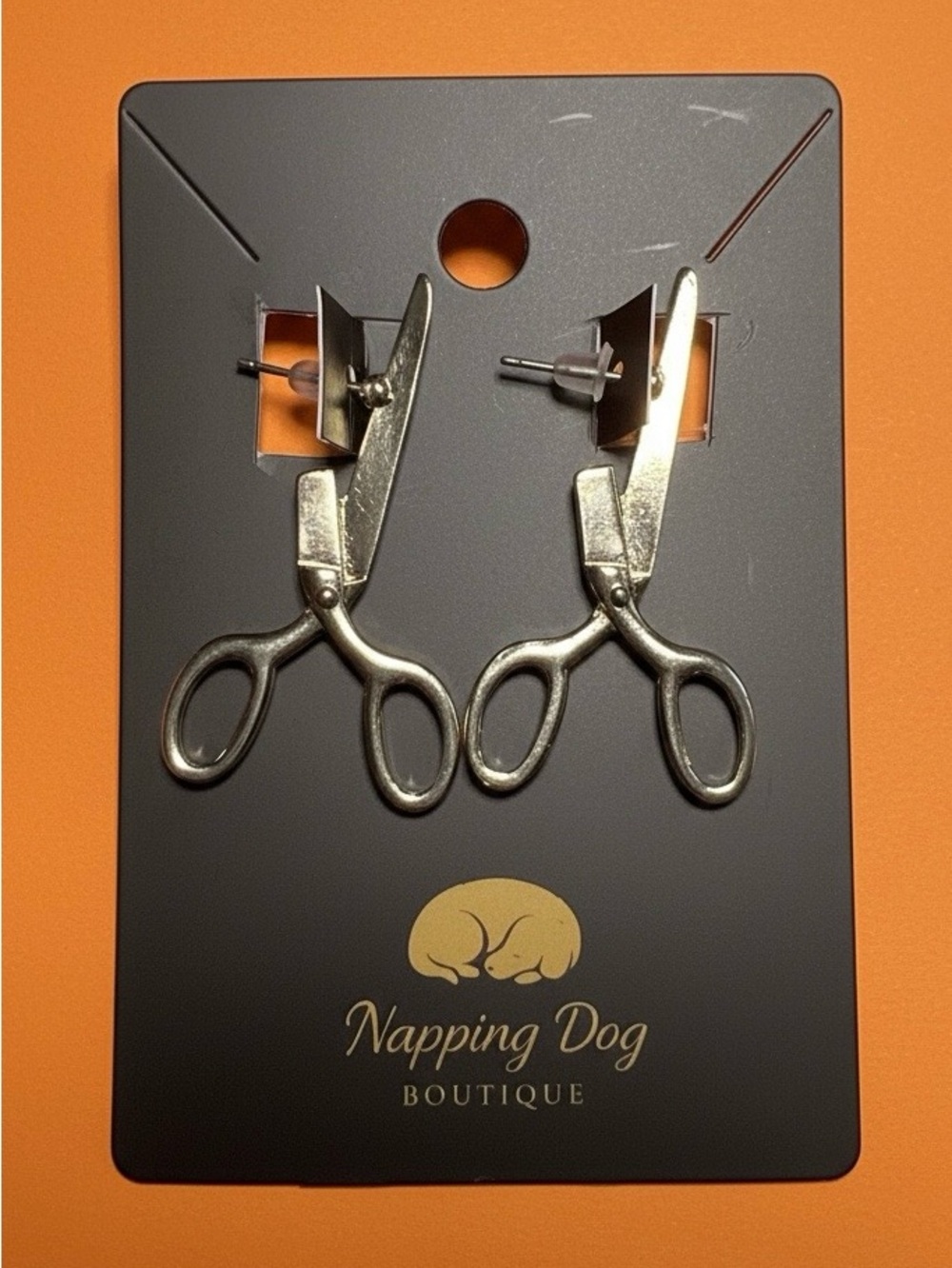 Gold Scissor Stud Earrings